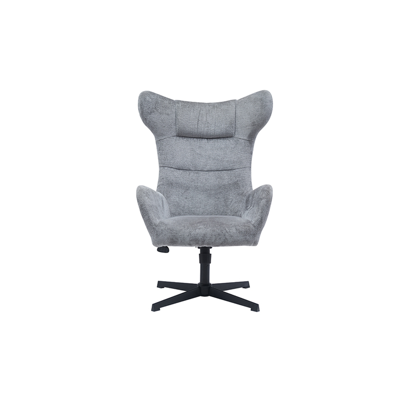 Recliner Lounge Chair Drehsessel, hellgrauer Stoff und Stahlgestell